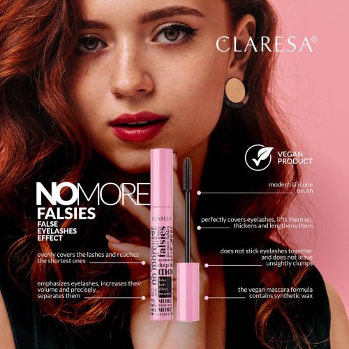 Alternative view of Claresa NO MORE FALSIES DEEP BLACK Thickening Mascara with False Eyelashes Effect 10 g