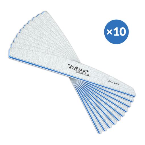 Stylistic NAIL FILE Half Moon 180/240 10 pcs