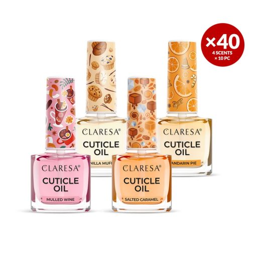 Claresa Cuticle Oil FESTIVE AROMA QUARTET 40 x 5 ml