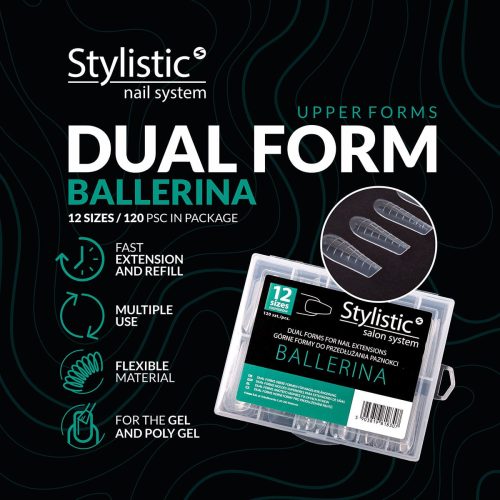 Claresa DUAL FORMS for Nail Extensions BALLERINA 120 pcs