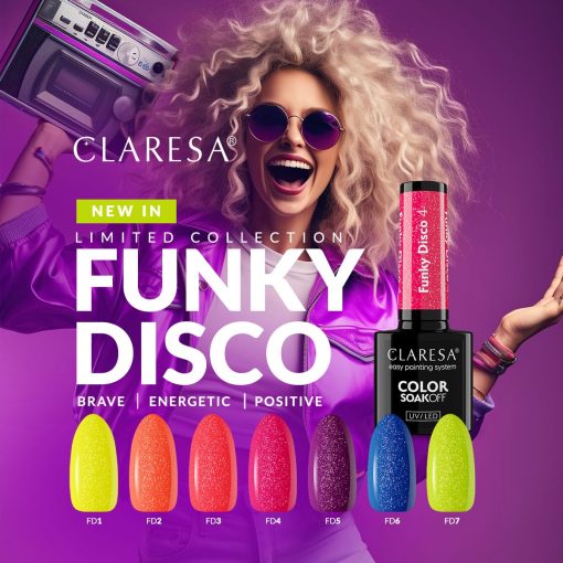 Claresa FUNKY DISCO 1 Gel Nail Polish 5 g (Limited Collection) - Image 6
