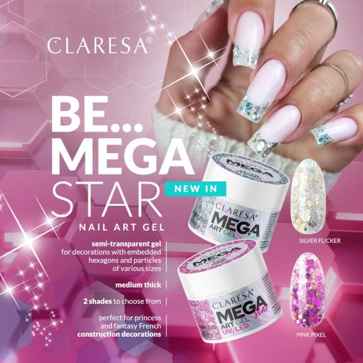 Claresa MEGA STAR Decoration Gel PINK PIXEL 10 g - Image 2