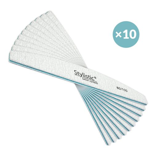 Stylistic NAIL FILE Half Moon 80/100 10 pcs