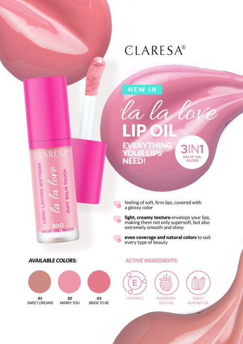 Alternative view of Claresa LA LA LOVE Creamy Lip Oil 01 Sweet Dreams 7 g